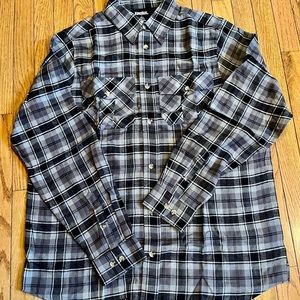 NWOT Men’s Kingsize Flannel Plaid Shirt, Black, Large Tall